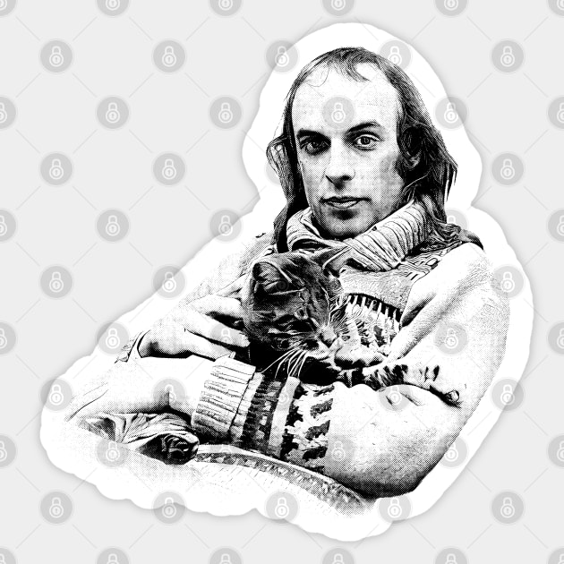 Brian Eno & His Cat Sticker by DankFutura